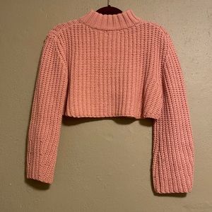 Pink Knit Crop Sweater